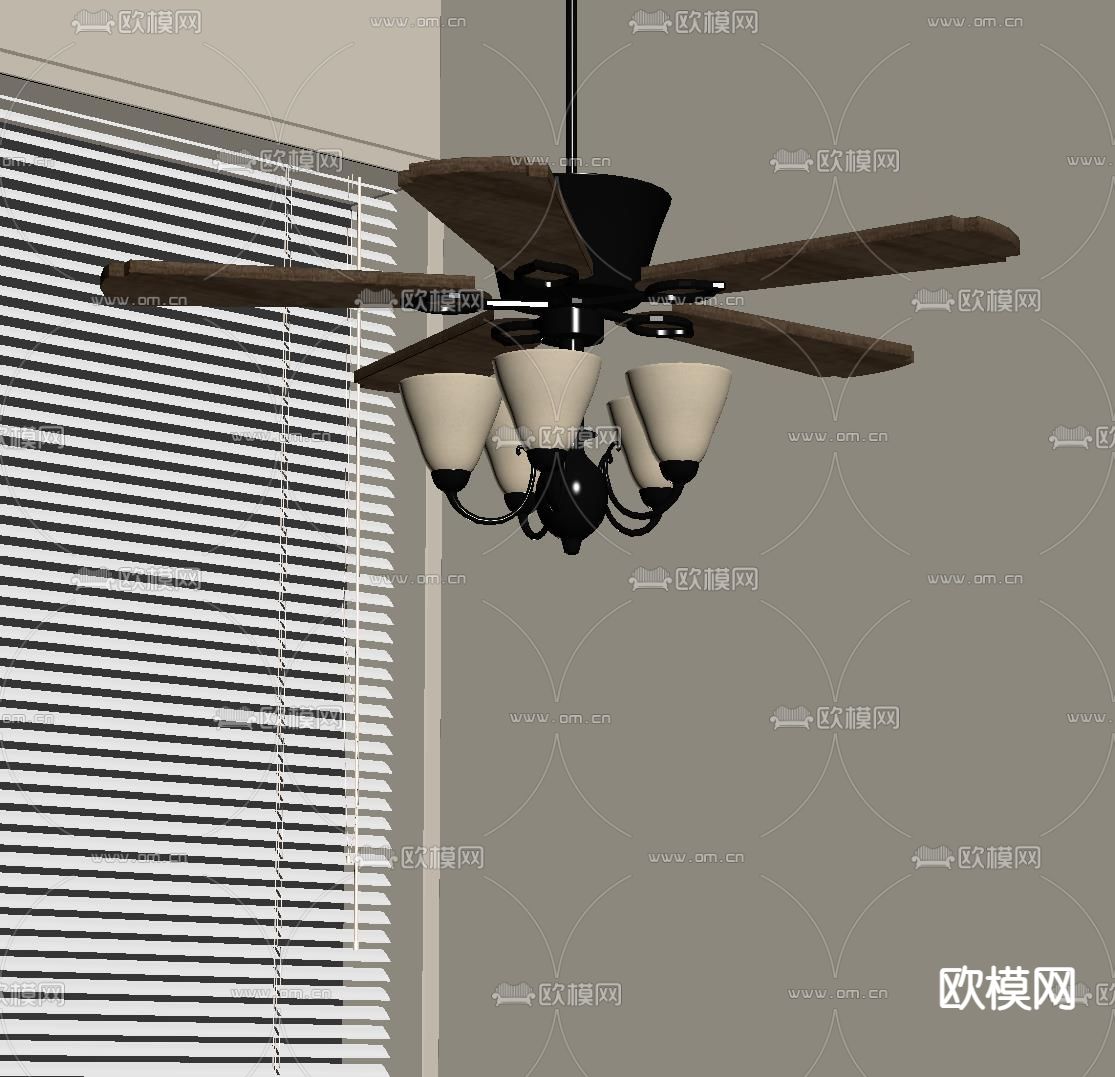 风扇灯su模型下载（渲染图1）