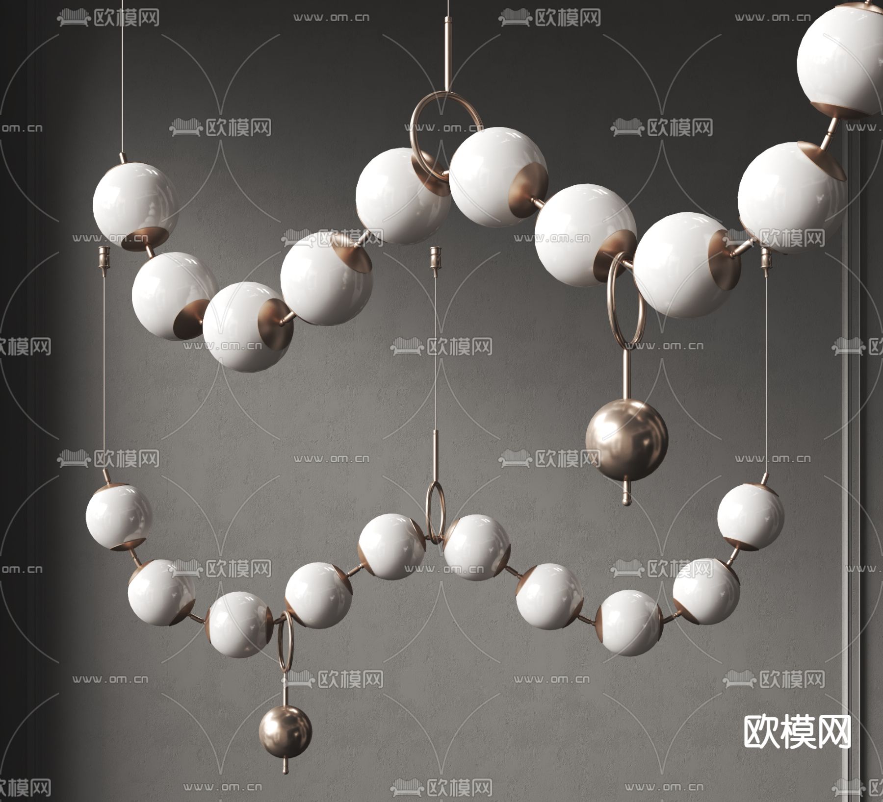 轻奢装饰灯 串珠装饰灯3d模型下载