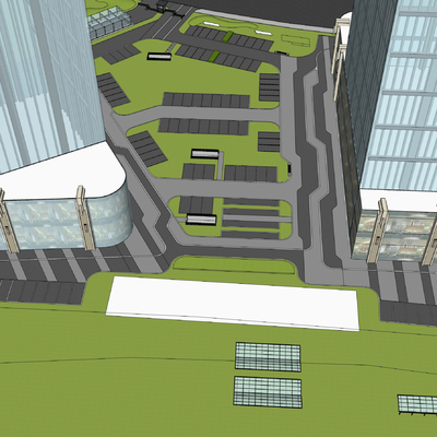  小区景观 住宅景观鸟瞰su模型 