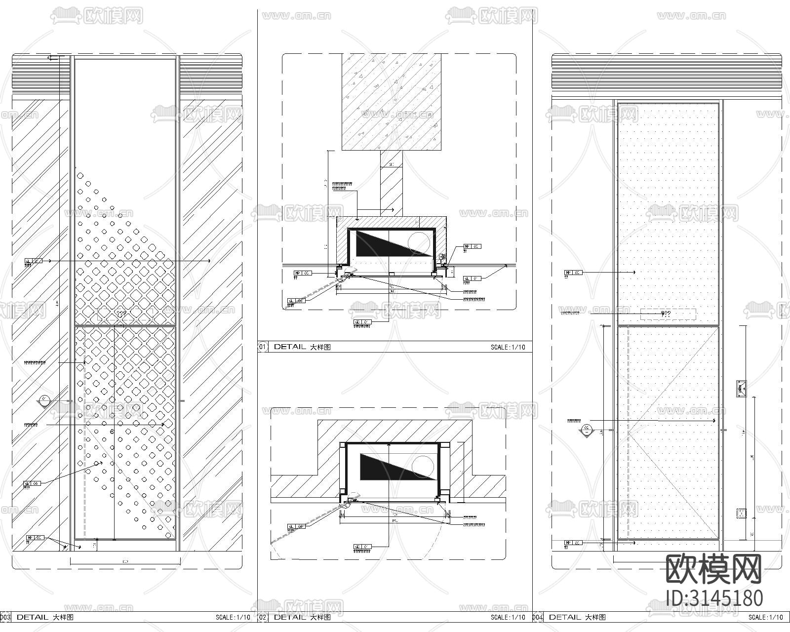 消防箱消防立柱细节图cad大样图下载（渲染图2）