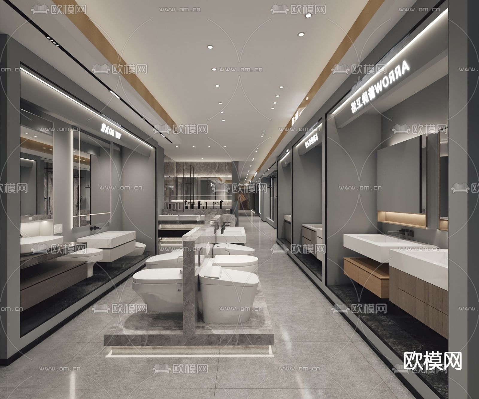 现代食堂后厨su模型下载（渲染图2）