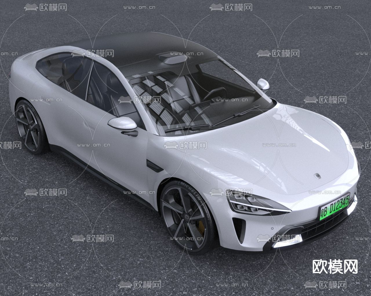 小米SU7汽车 轿车 电车3d模型下载（渲染图4）