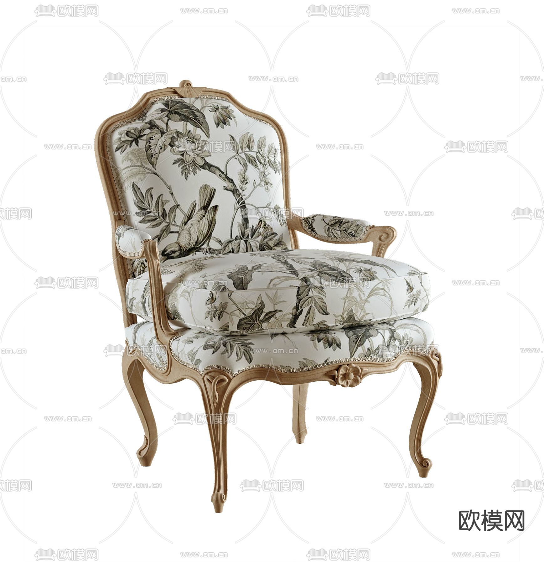 欧式沙发椅 休闲椅su模型下载（渲染图1）