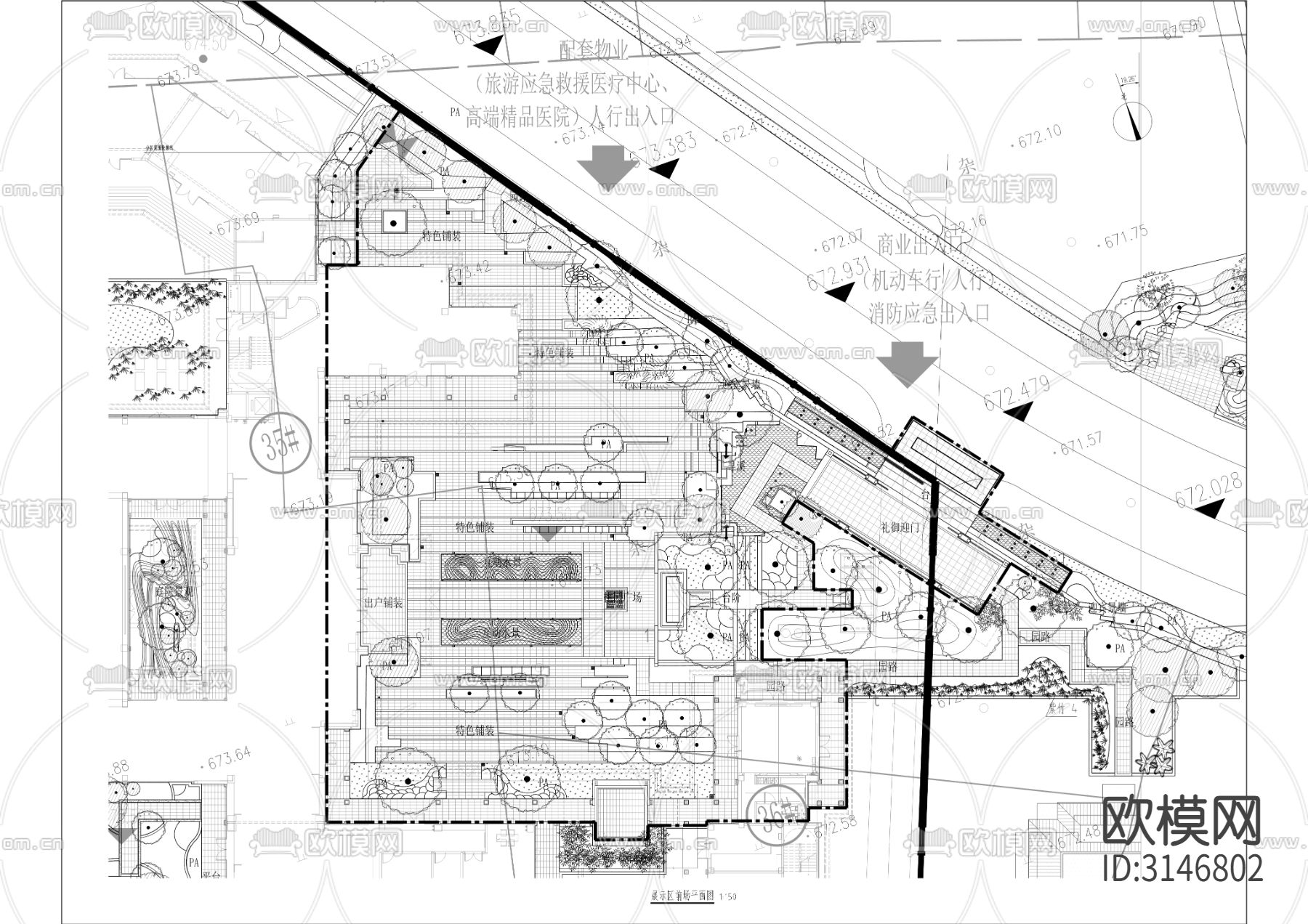 国际康养中心项目示范区cad施工图下载（渲染图9）