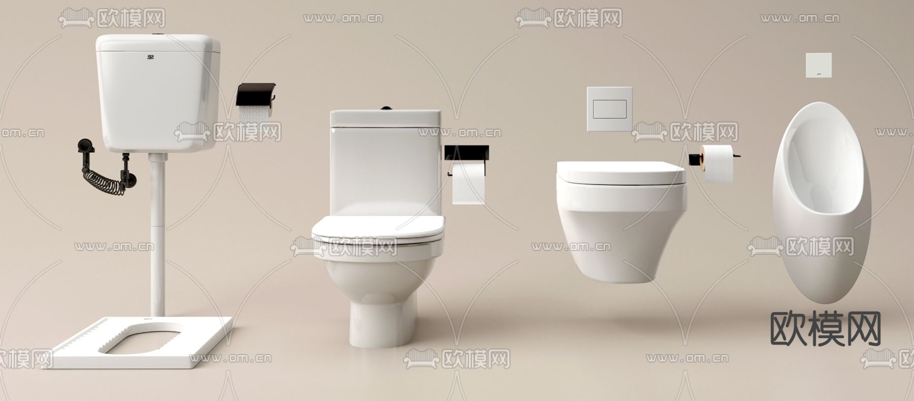 小便池 智能马桶 蹲便3d模型下载