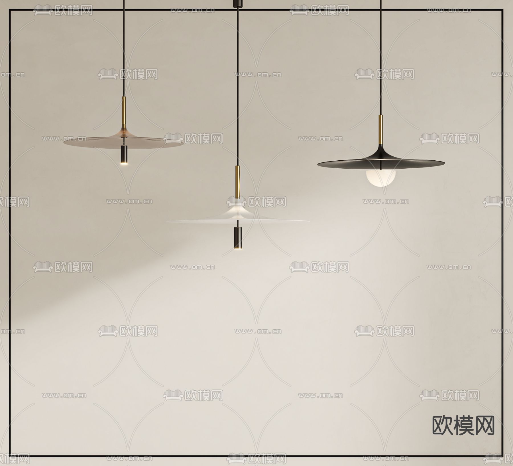 侘寂吊灯su模型下载（渲染图2）