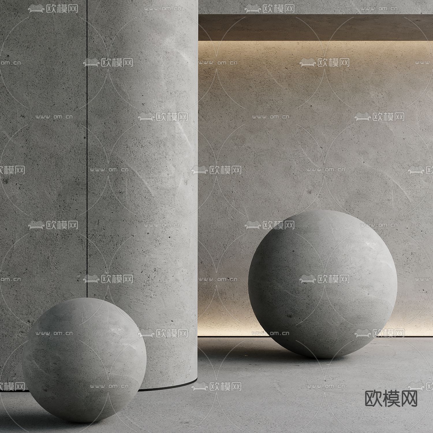 水泥墙面 微水泥3d模型下载