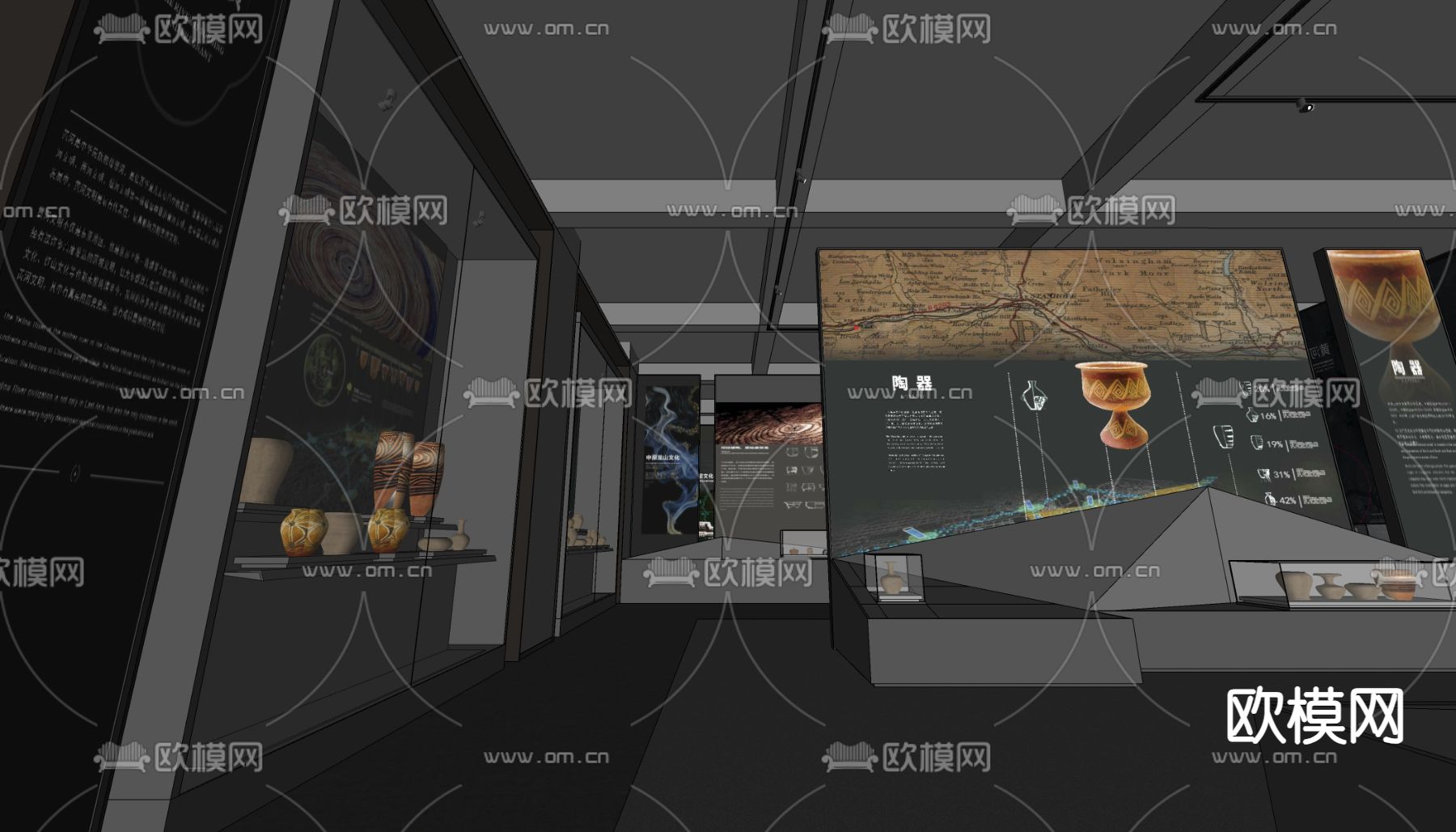 现代博物馆su模型下载（渲染图1）