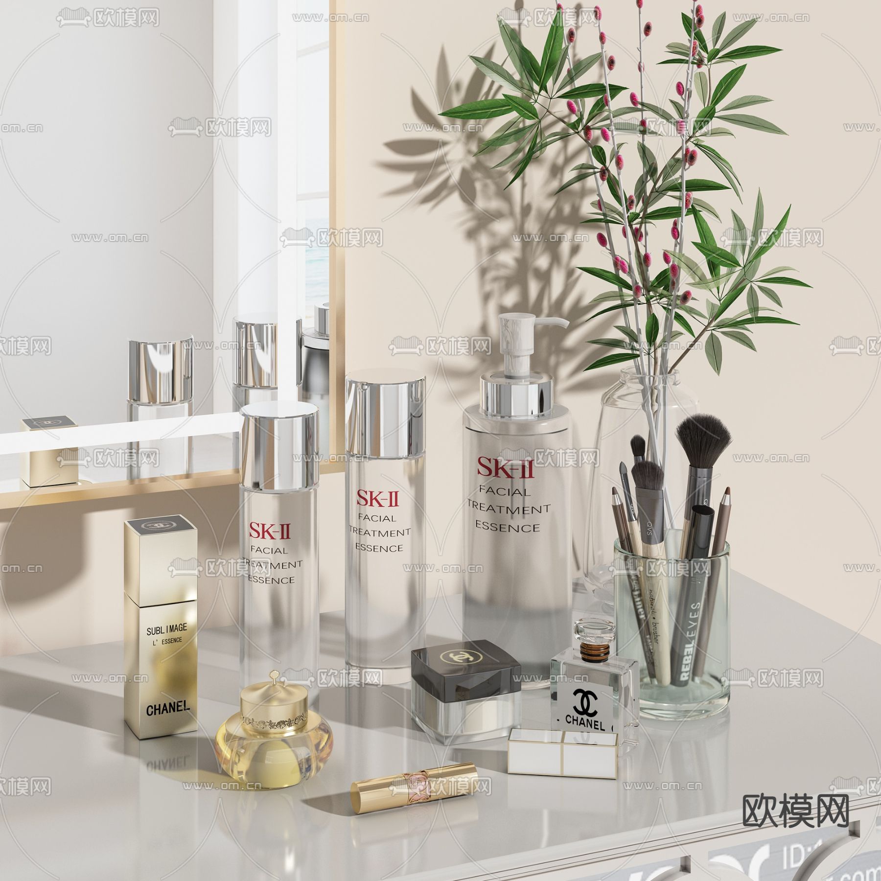 化妆品 护肤品 口红 沐浴露3d模型下载