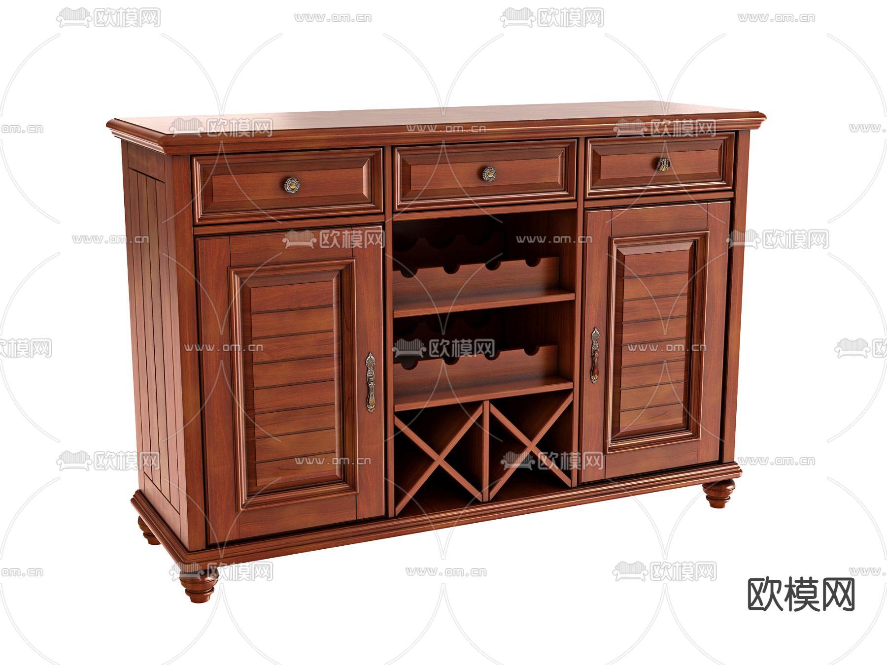 欧式餐边柜3d模型下载