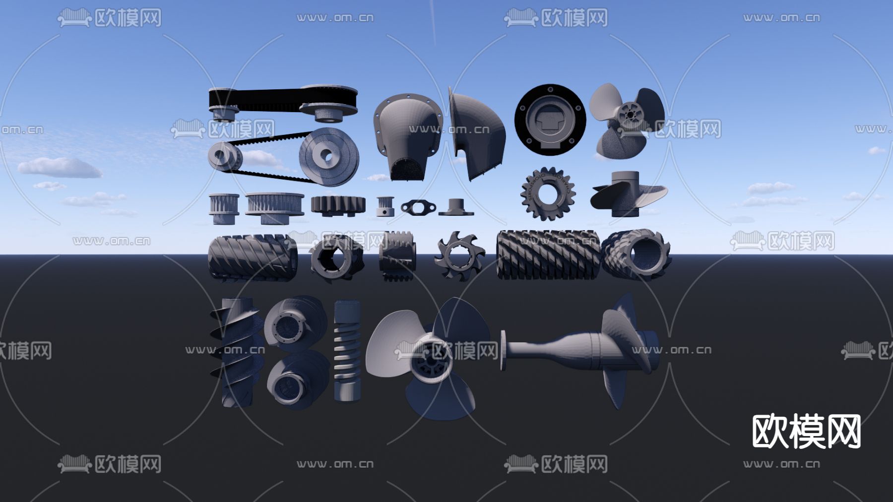 工业零件 机械零件su模型下载（渲染图2）