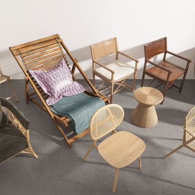 现代藤编椅 单椅3d模型