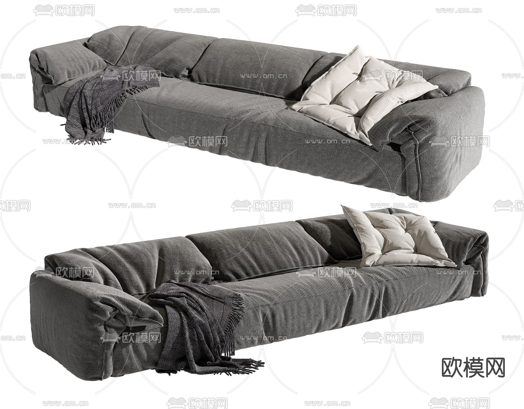 Baxter 多人沙发su模型下载（渲染图2）
