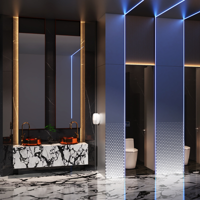  公共卫生间 公厕 男厕su模型 