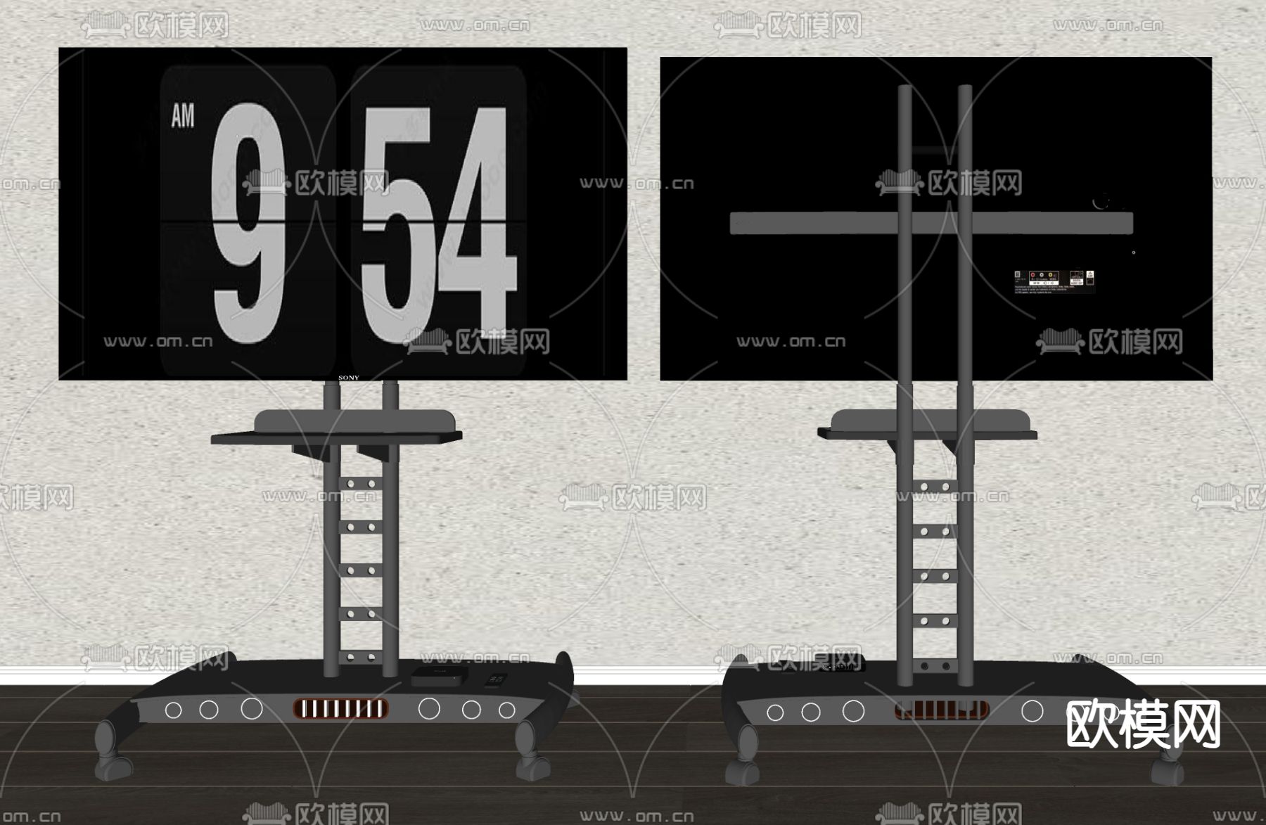 支架电视 移动电视su模型下载（渲染图1）