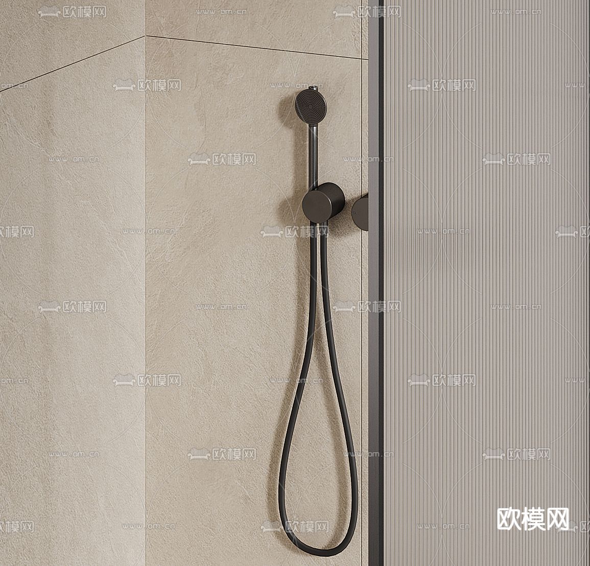 现代淋浴间 冲凉房3d模型下载（渲染图2）