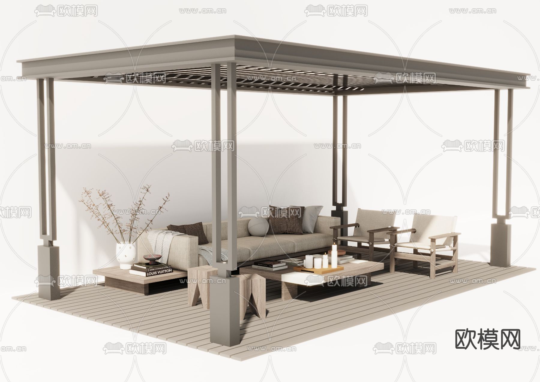 室外亭子3d模型下载