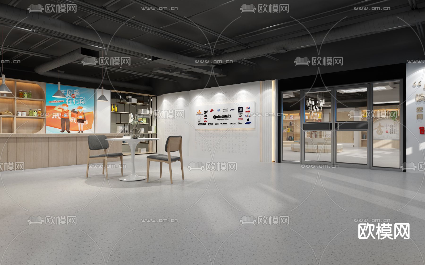 社区阅览室 有声阅读3d模型-Pic-4
