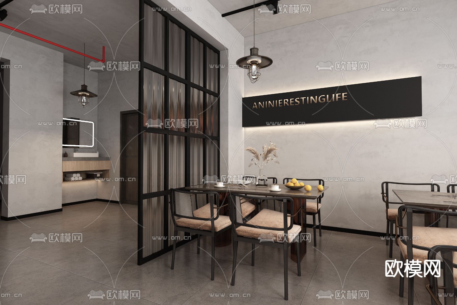 工业风快餐店 快餐馆3d模型下载（渲染图5）