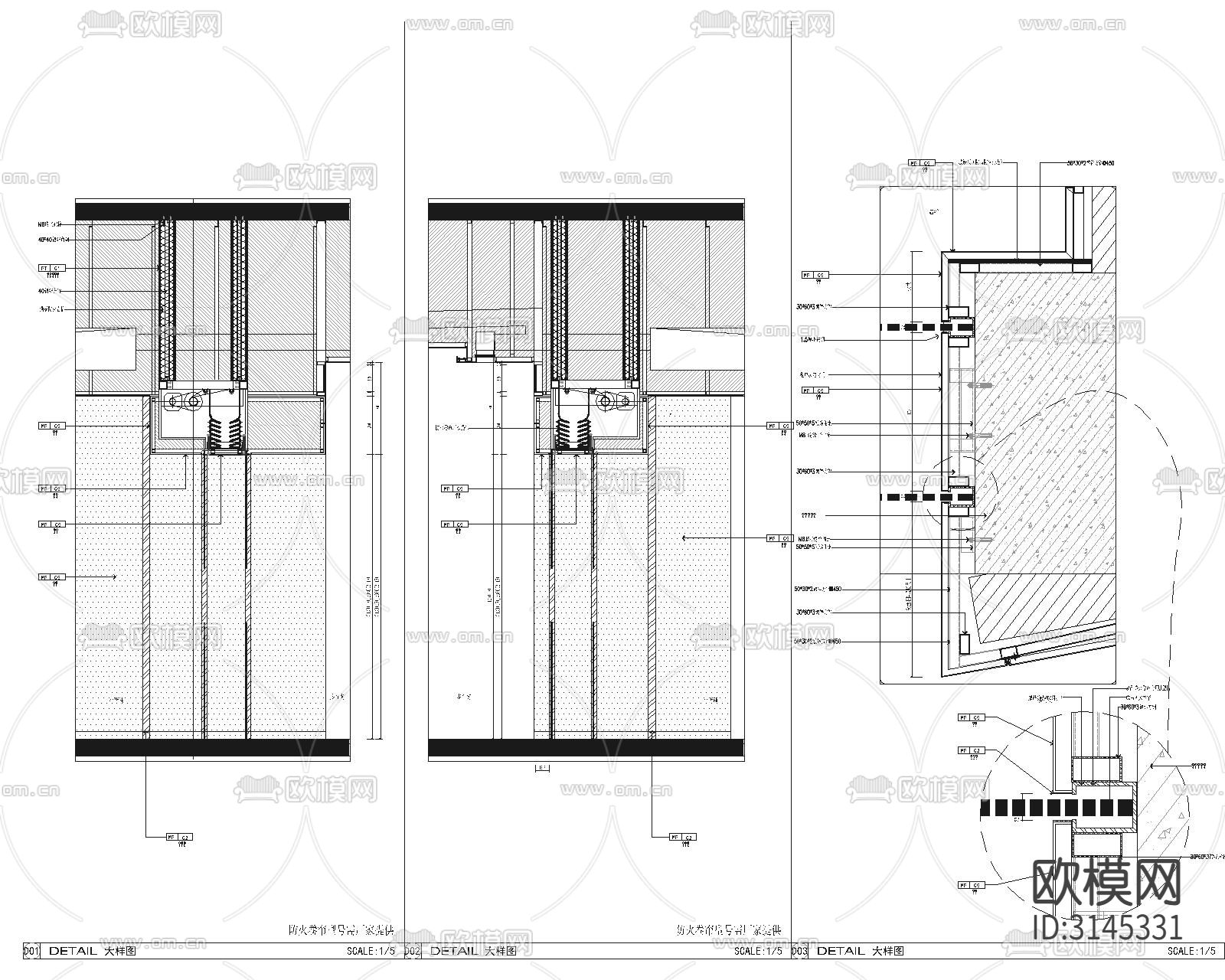 防火卷帘节点cad大样图下载