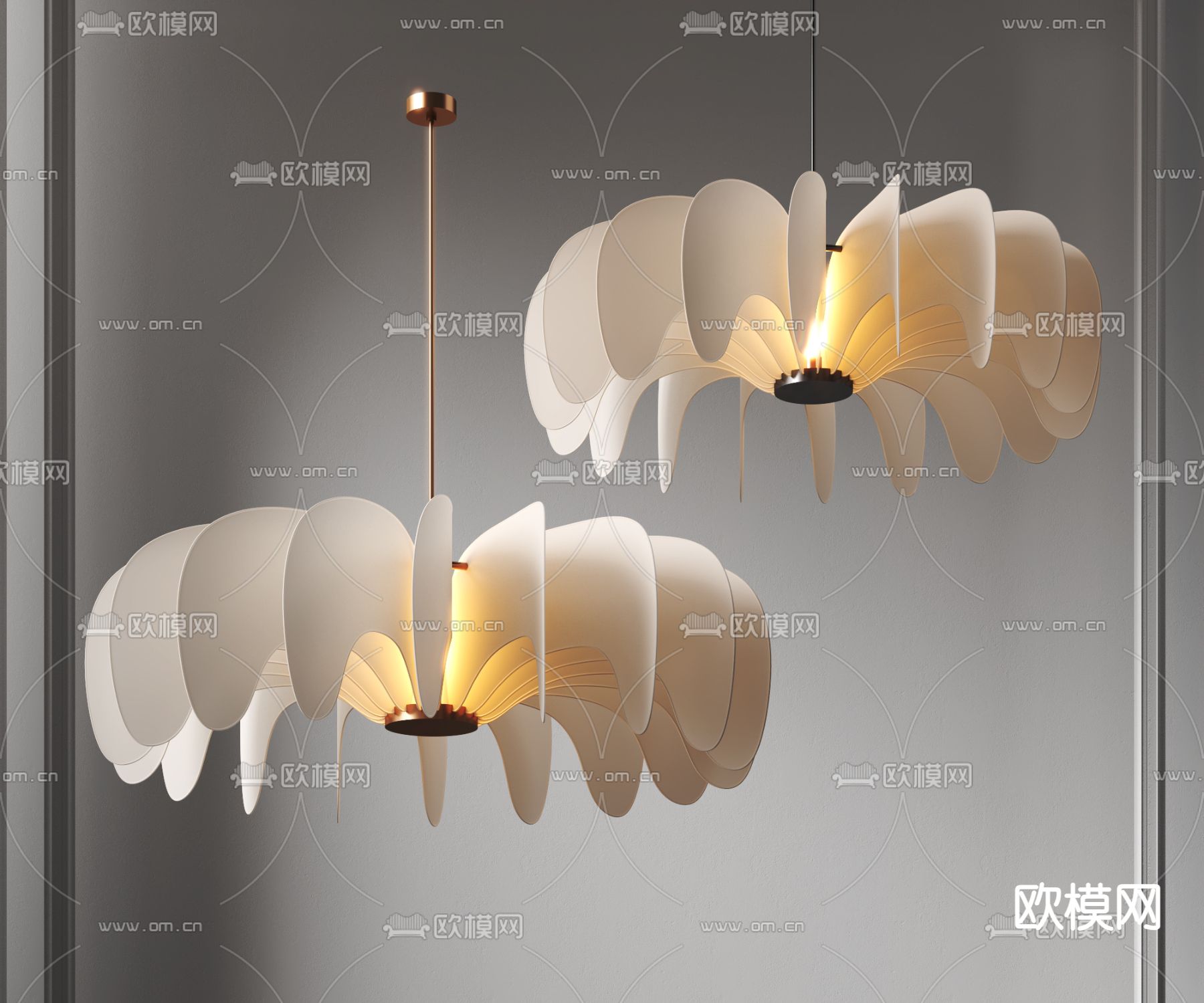 花瓣吊灯 餐厅吊灯3d模型下载
