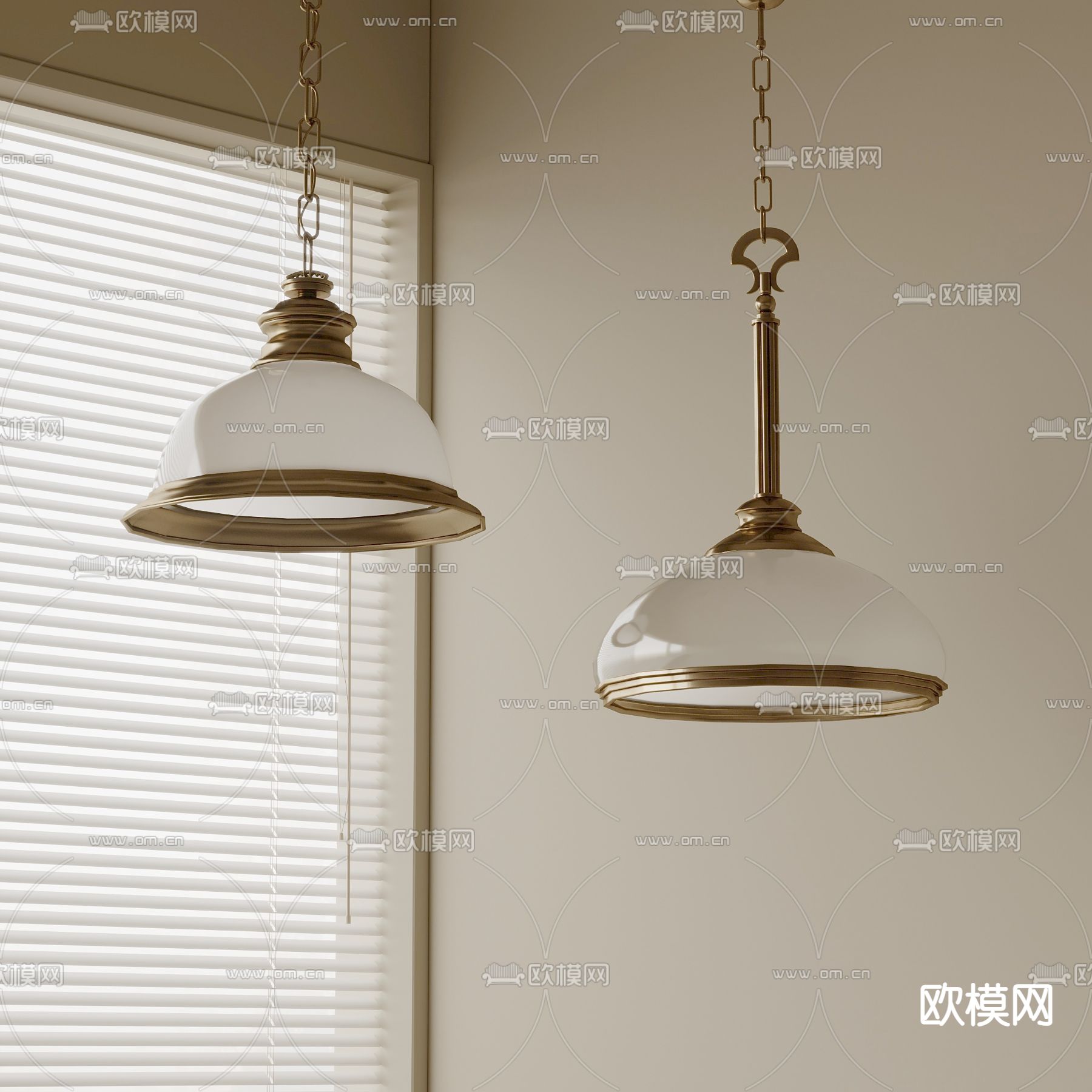 工业风小吊灯su模型下载（渲染图2）