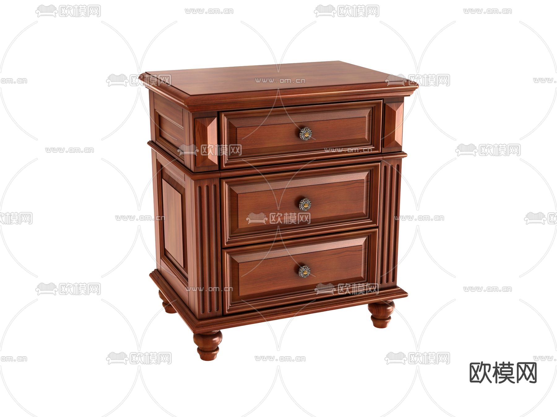 欧式床头柜3d模型下载