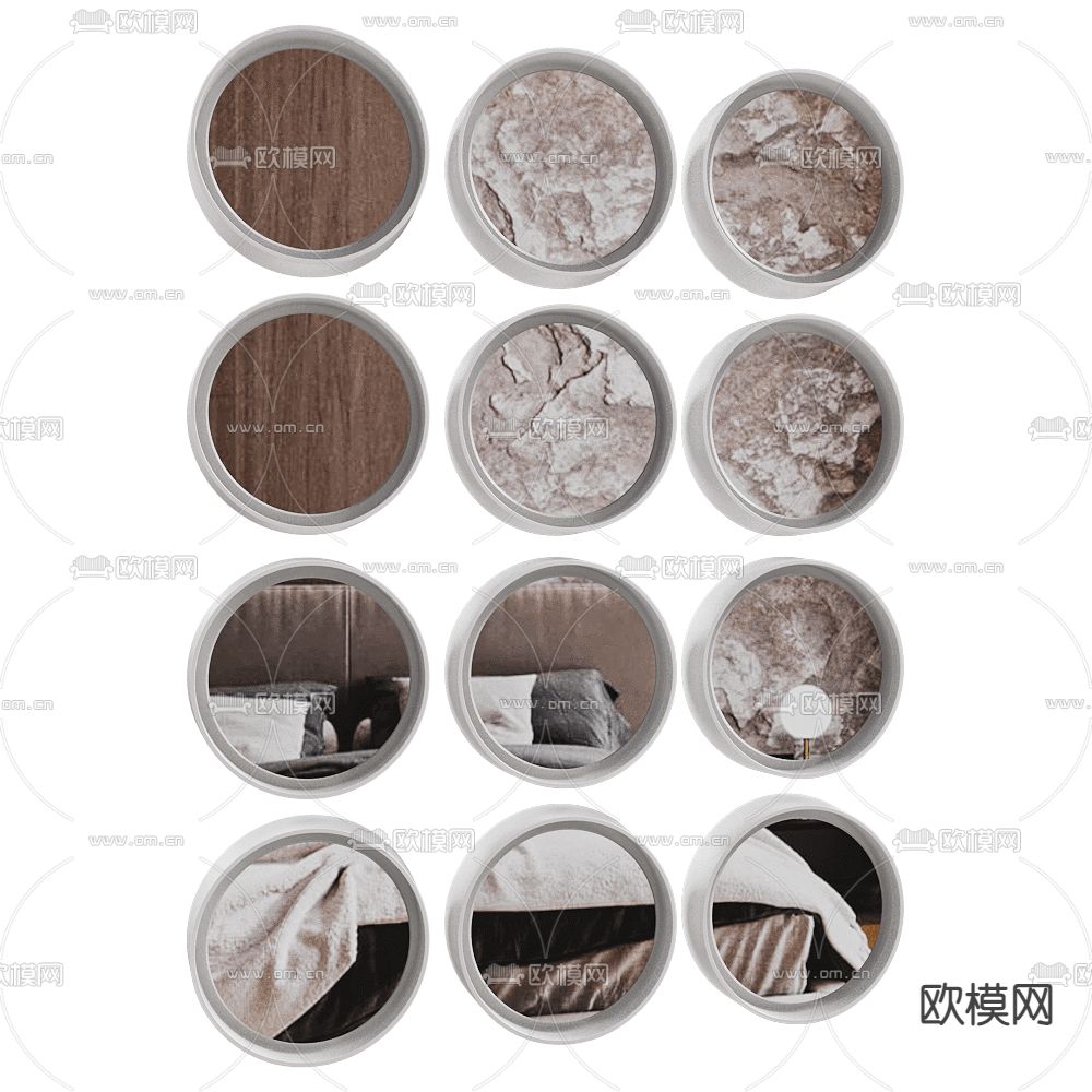 Varket 镜子 圆镜 装饰镜3d模型下载