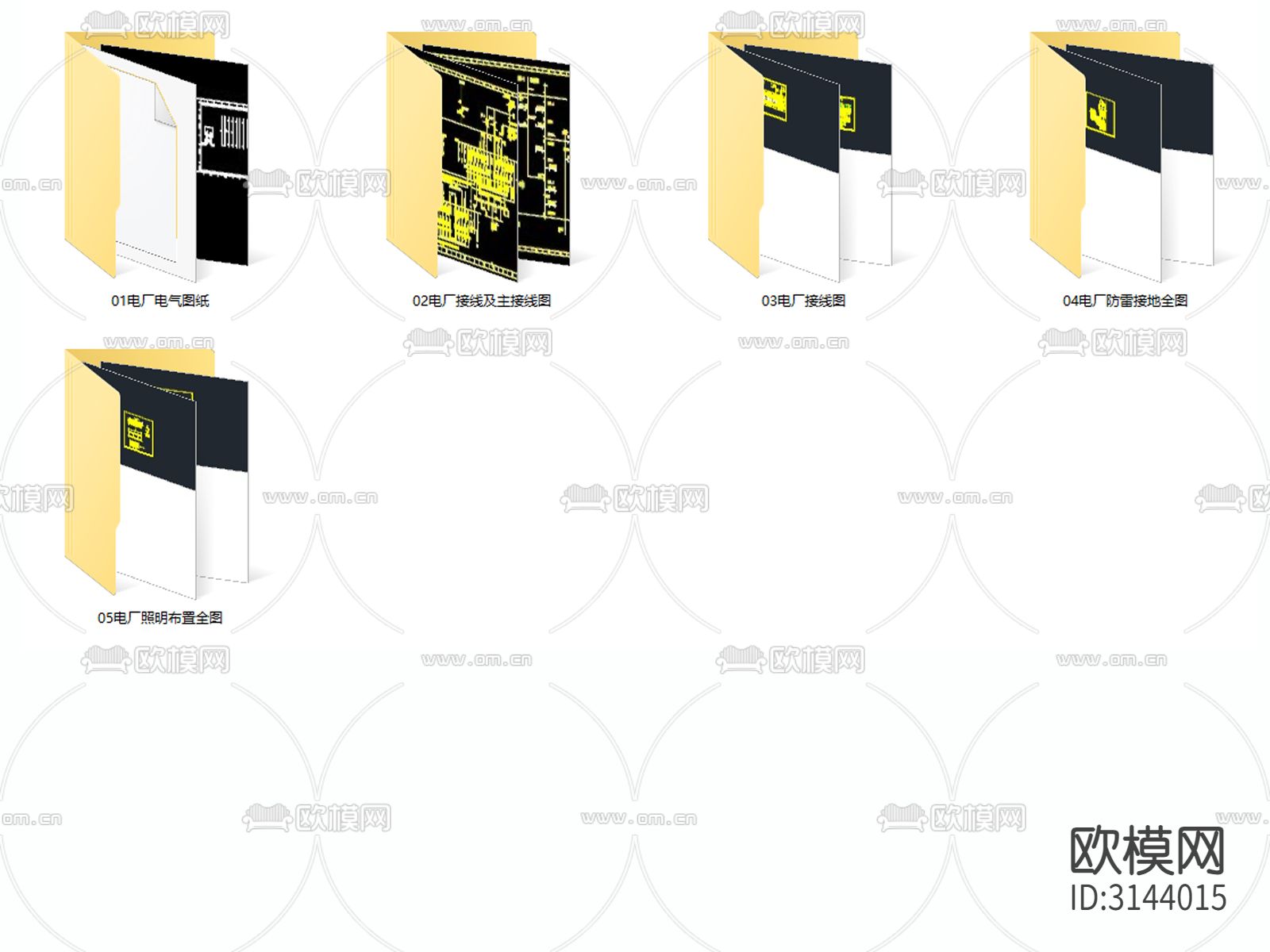 电力厂电气照明布置图接线防雷接地配电室强弱电系统cad施工图下载（渲染图6）