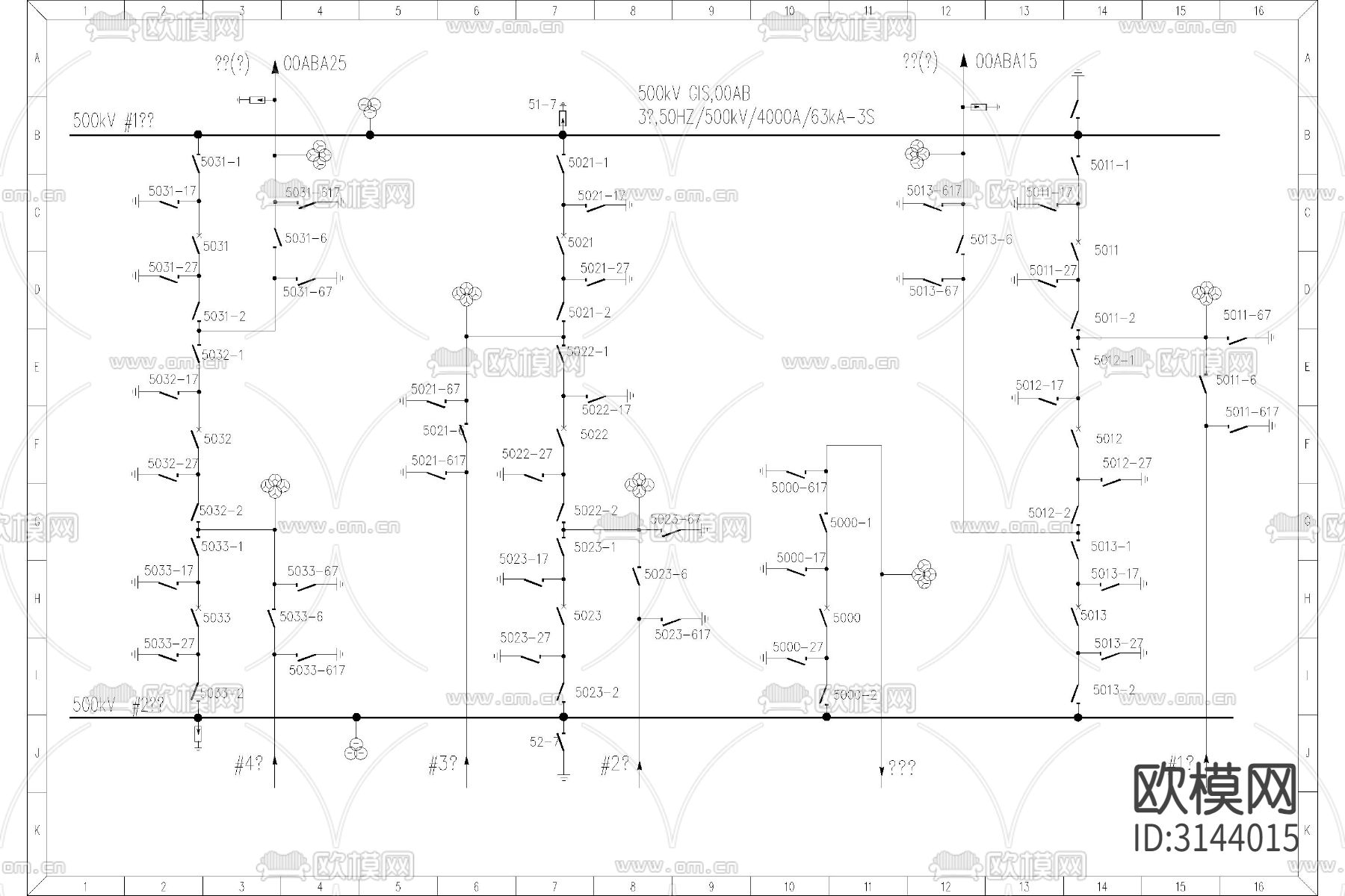 电力厂电气照明布置图接线防雷接地配电室强弱电系统cad施工图下载（渲染图9）
