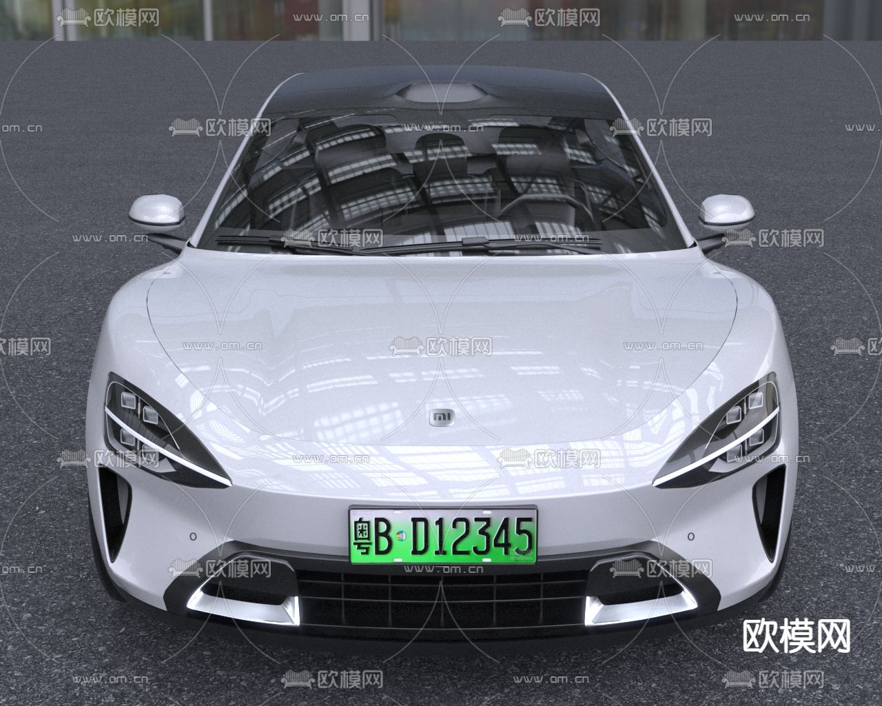 小米SU7汽车 轿车 电车3d模型下载（渲染图1）