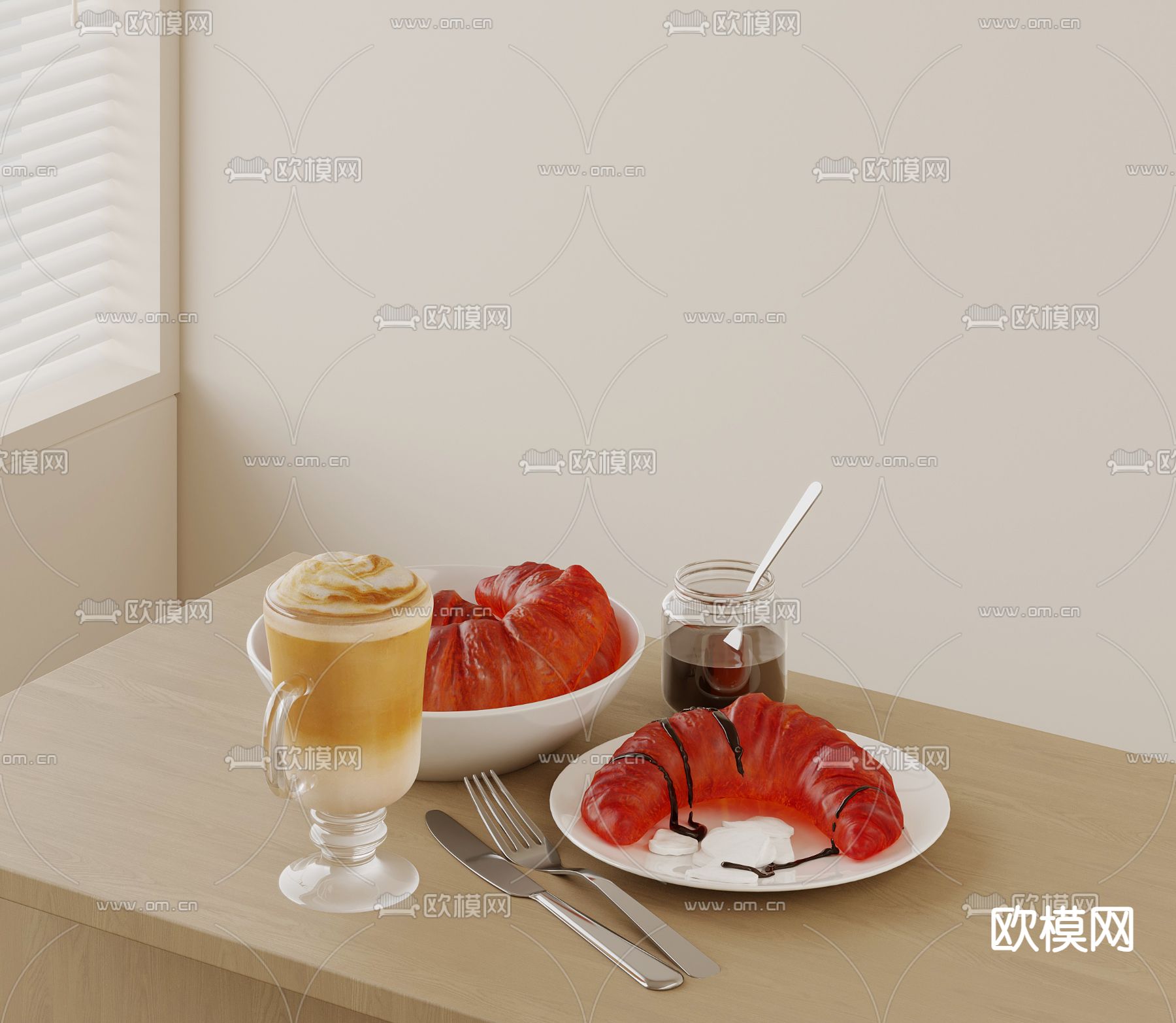 水壶 果盘 饮料杯su模型下载（渲染图2）