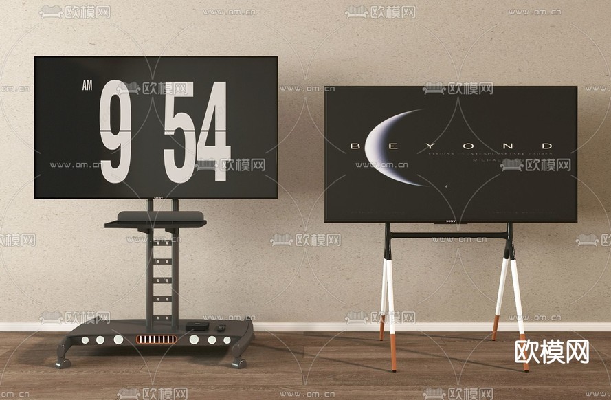 支架电视 移动电视3d模型下载