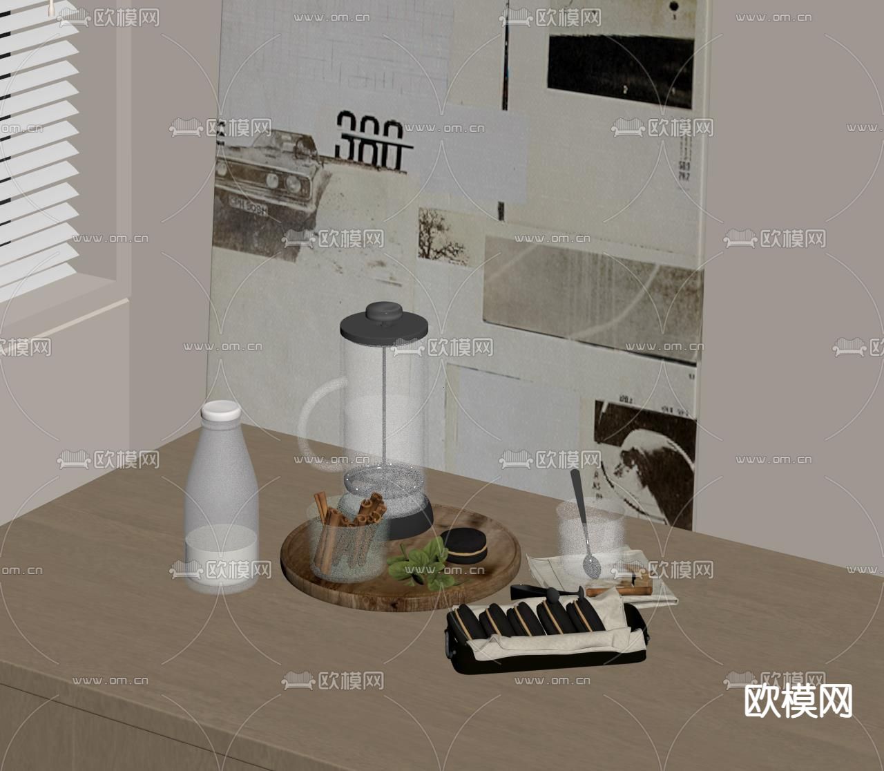 食物 摆件su模型下载（渲染图1）