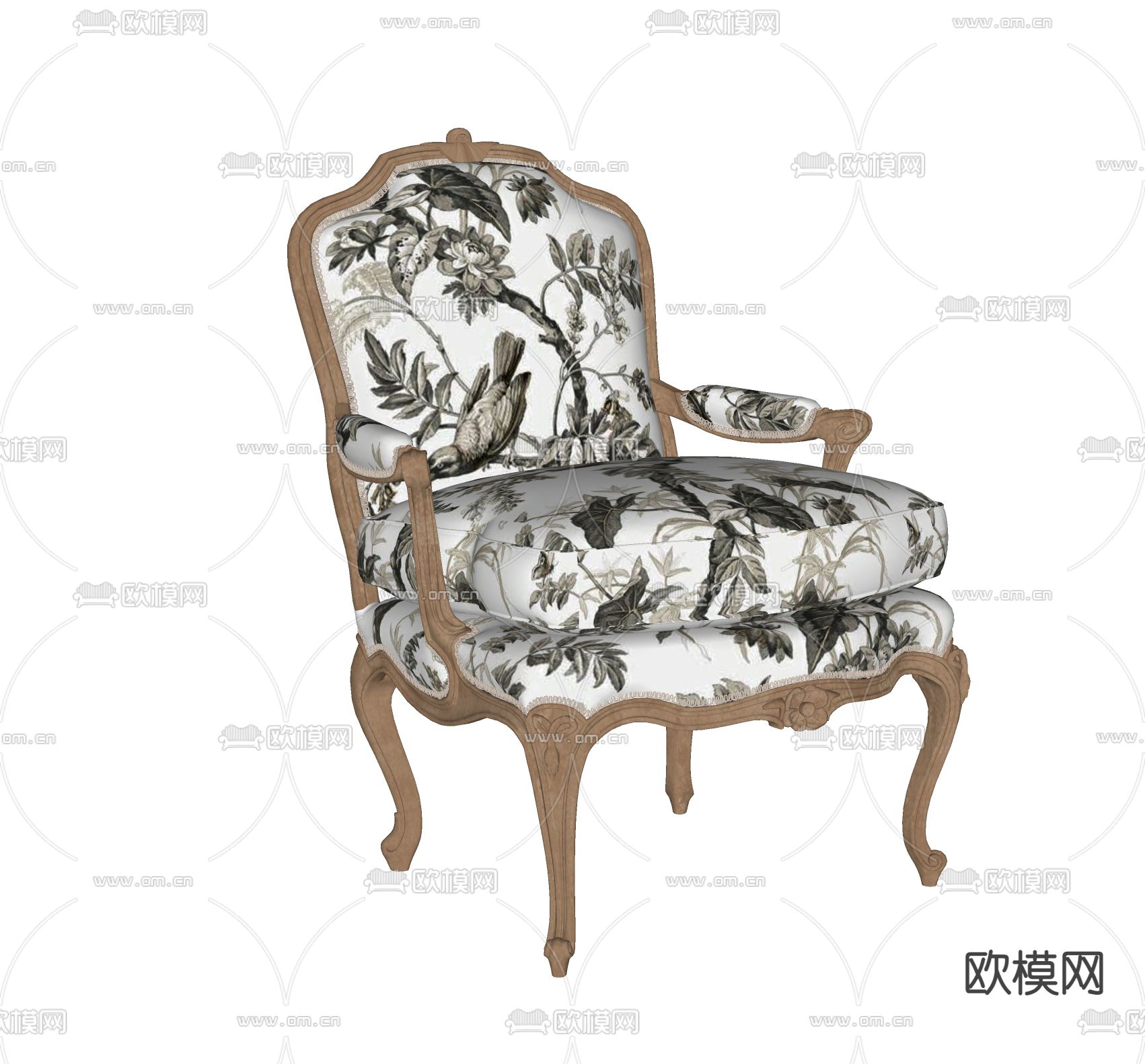 欧式沙发椅 休闲椅su模型下载（渲染图2）