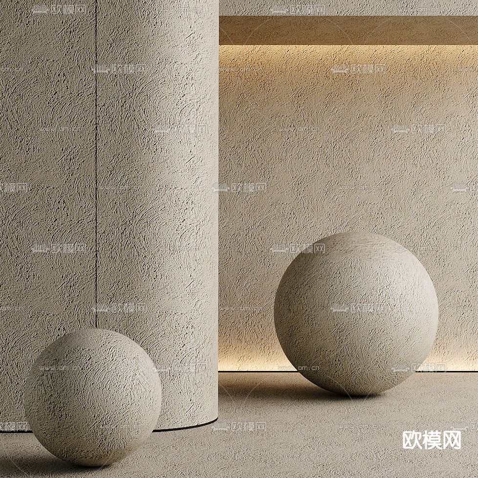 侘寂肌理漆 艺术涂料3d模型下载