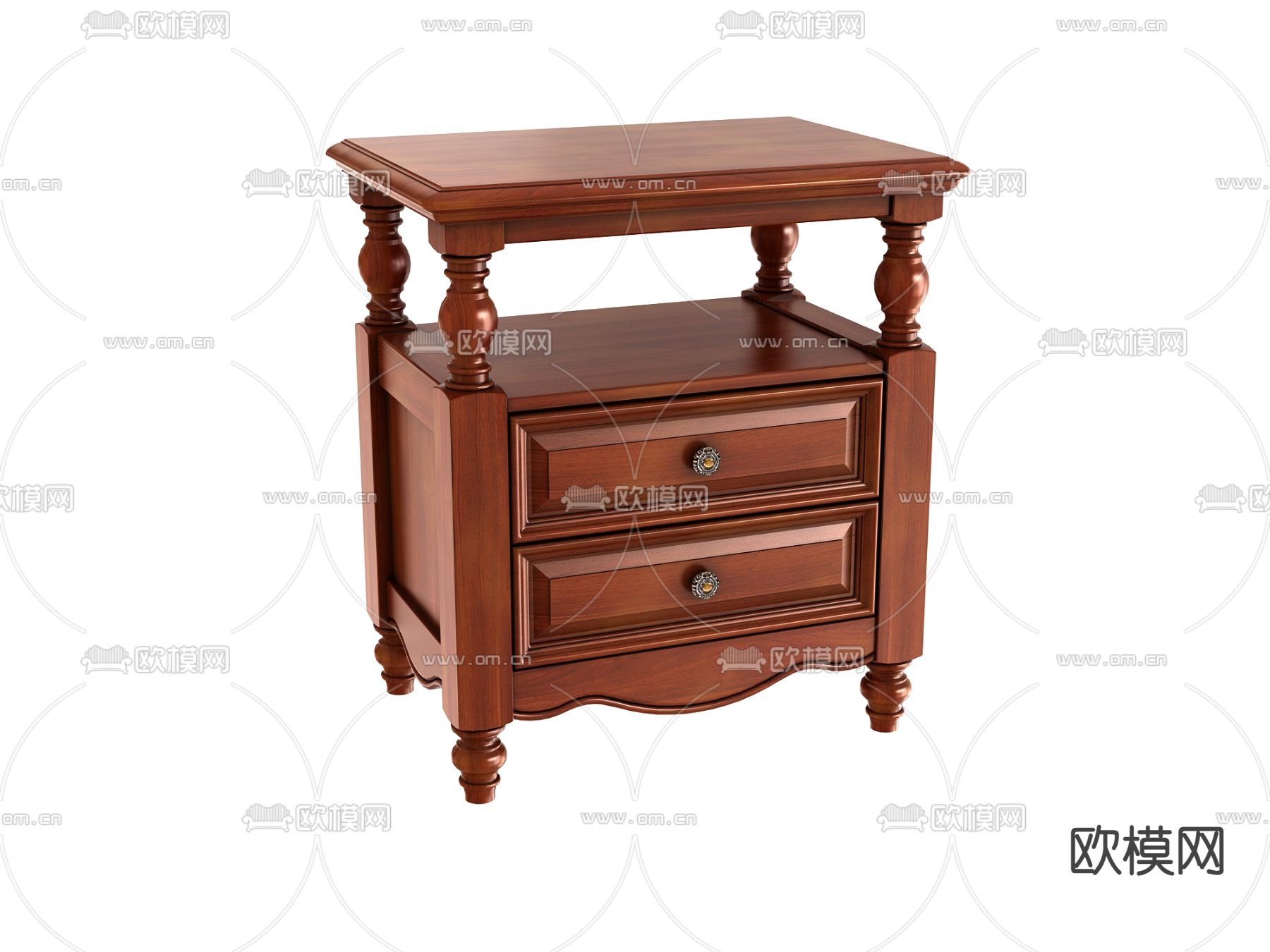 欧式床头柜3d模型下载