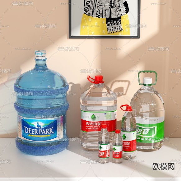 矿泉水 桶装水 饮用水3d模型下载