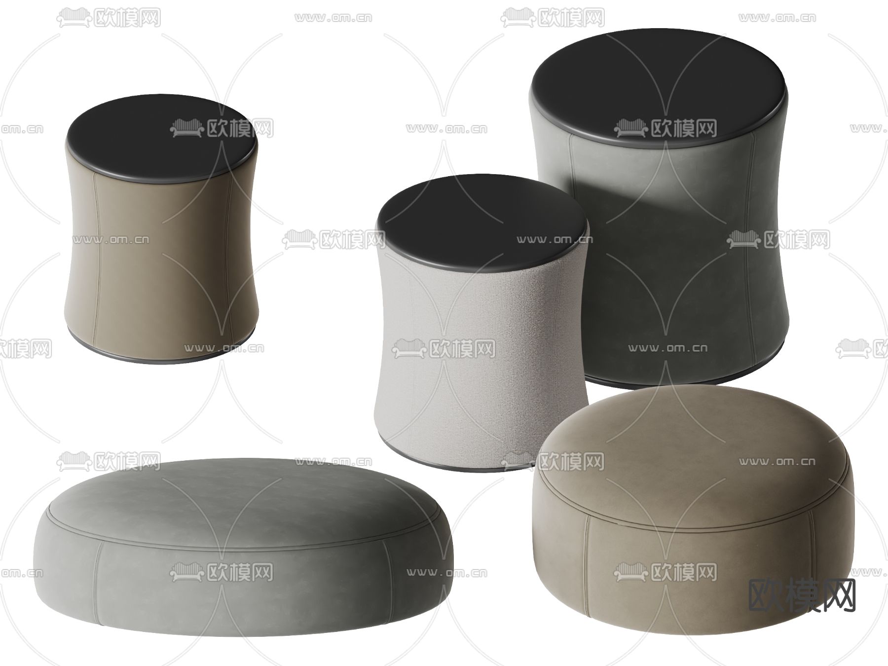 baxter 凳子 坐凳 坐垫su模型下载（渲染图2）