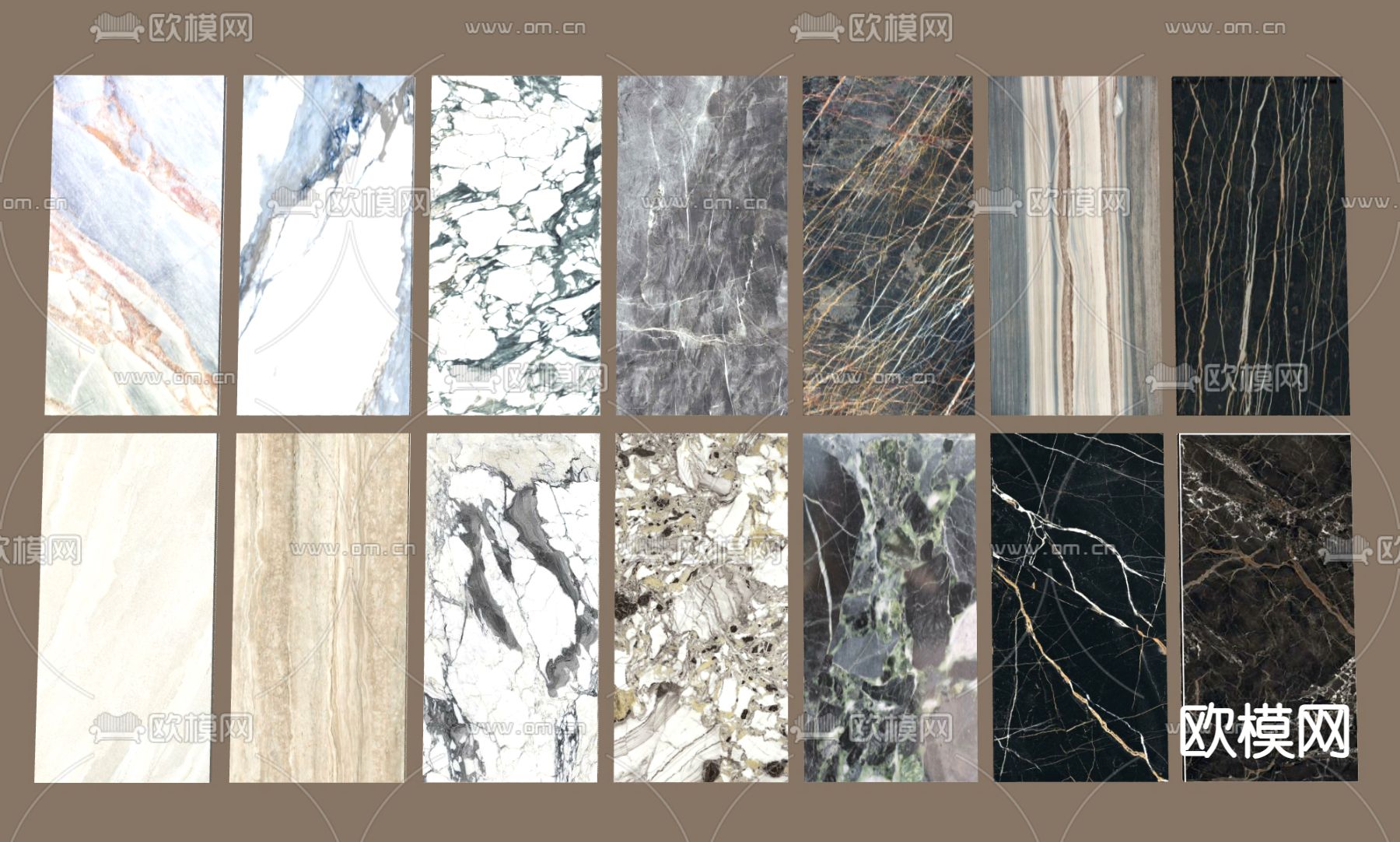 现代大理石 石材护墙板su模型下载（渲染图1）