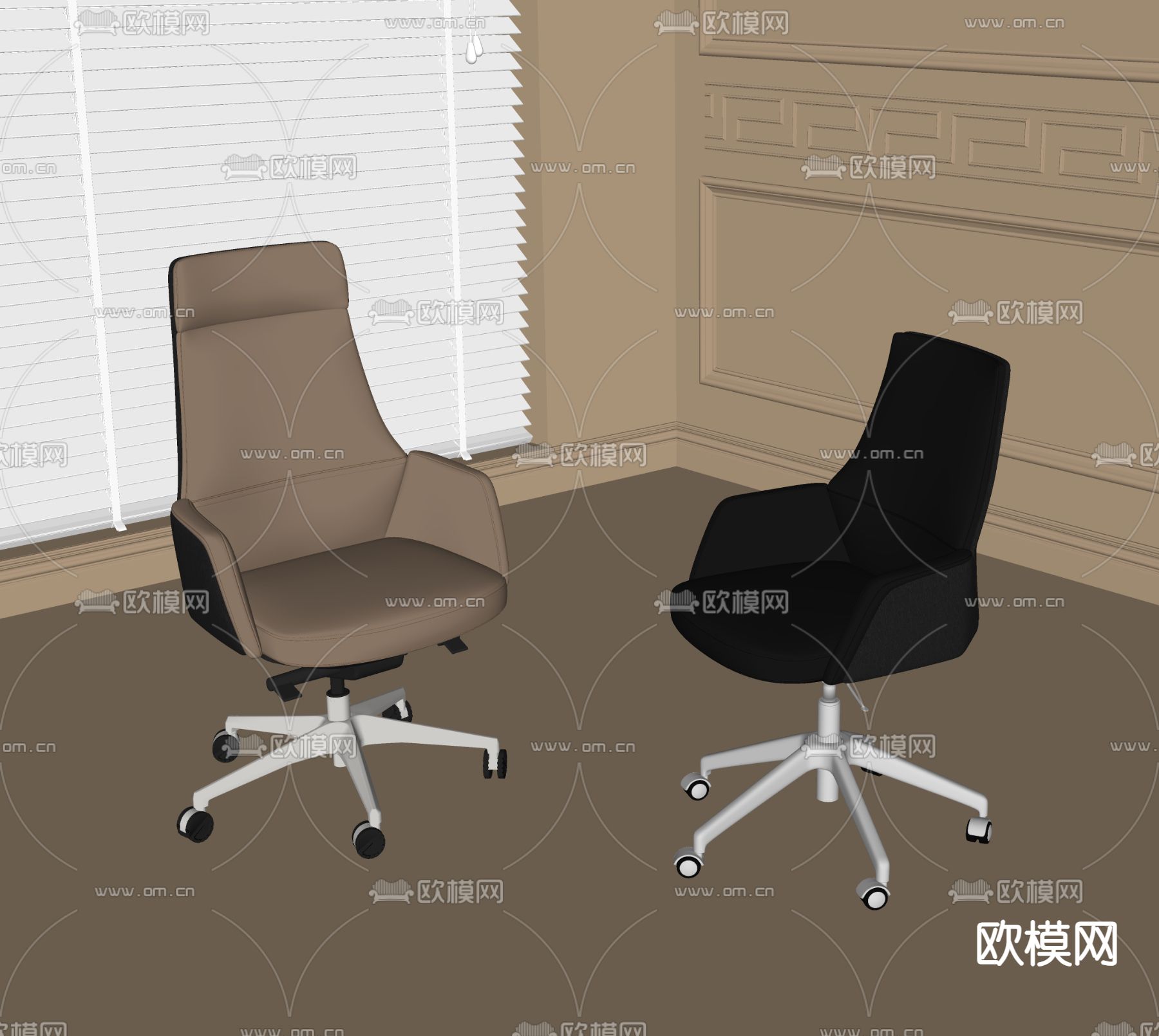 旋转办公椅su模型下载（渲染图1）