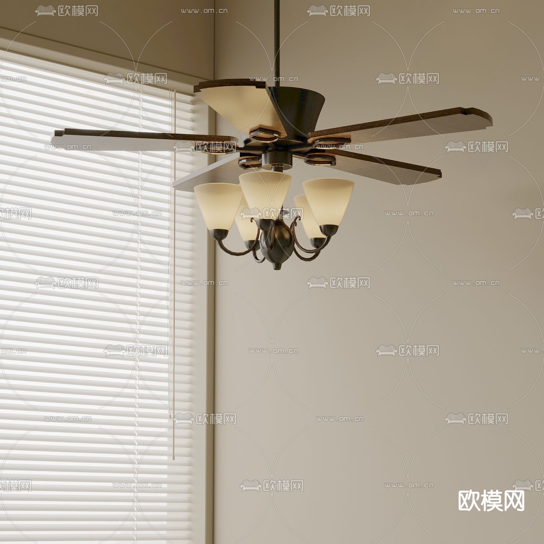 风扇灯su模型下载（渲染图2）