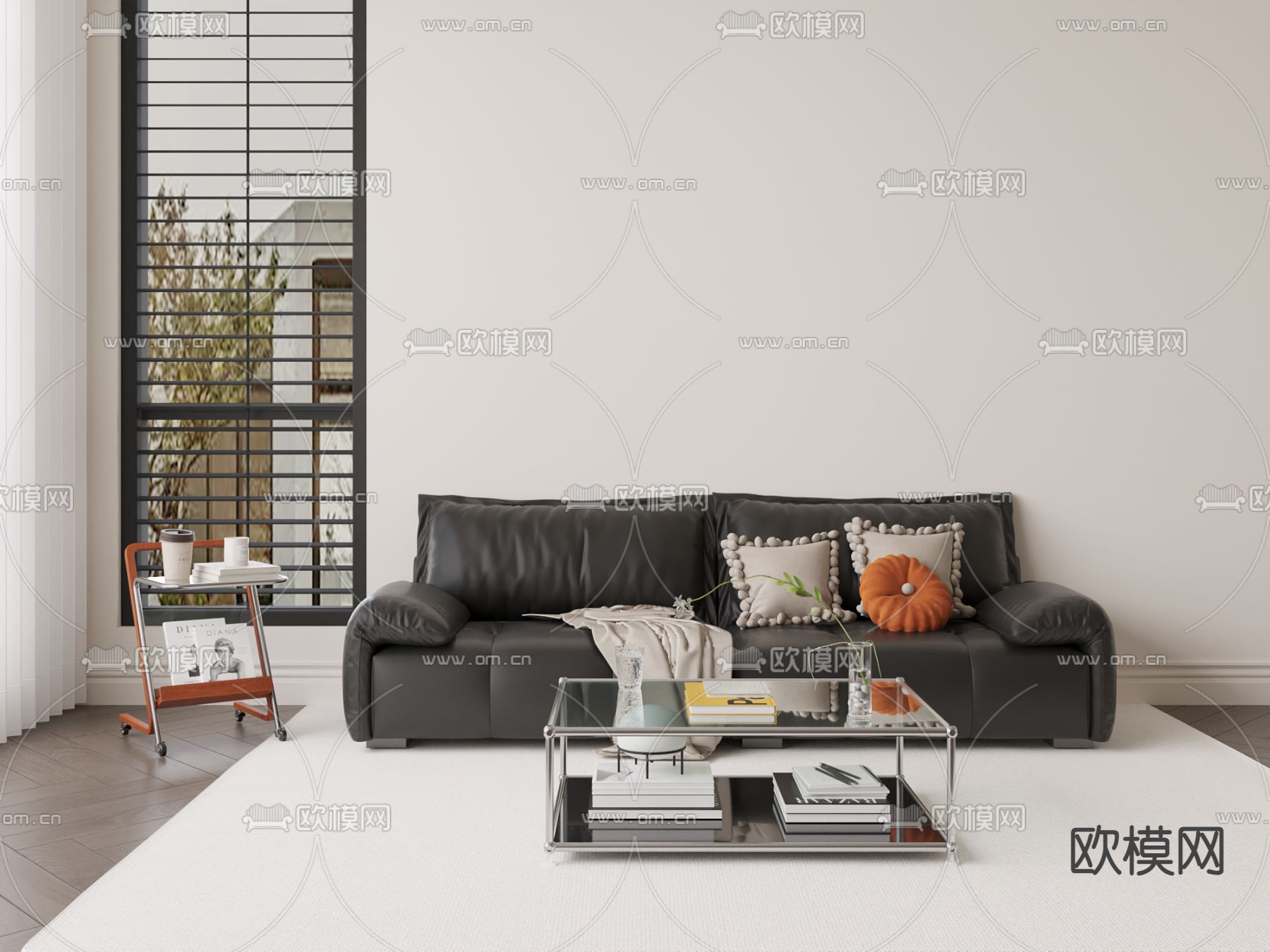 皮革沙发 双人沙发3d模型下载