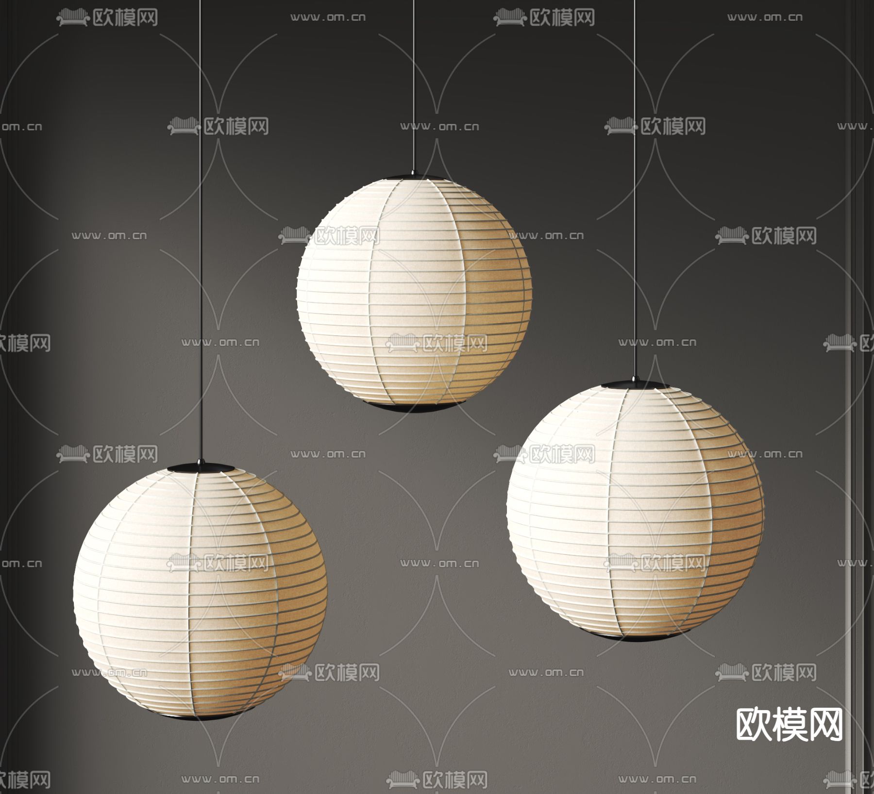 侘寂风吊灯su模型下载（渲染图1）