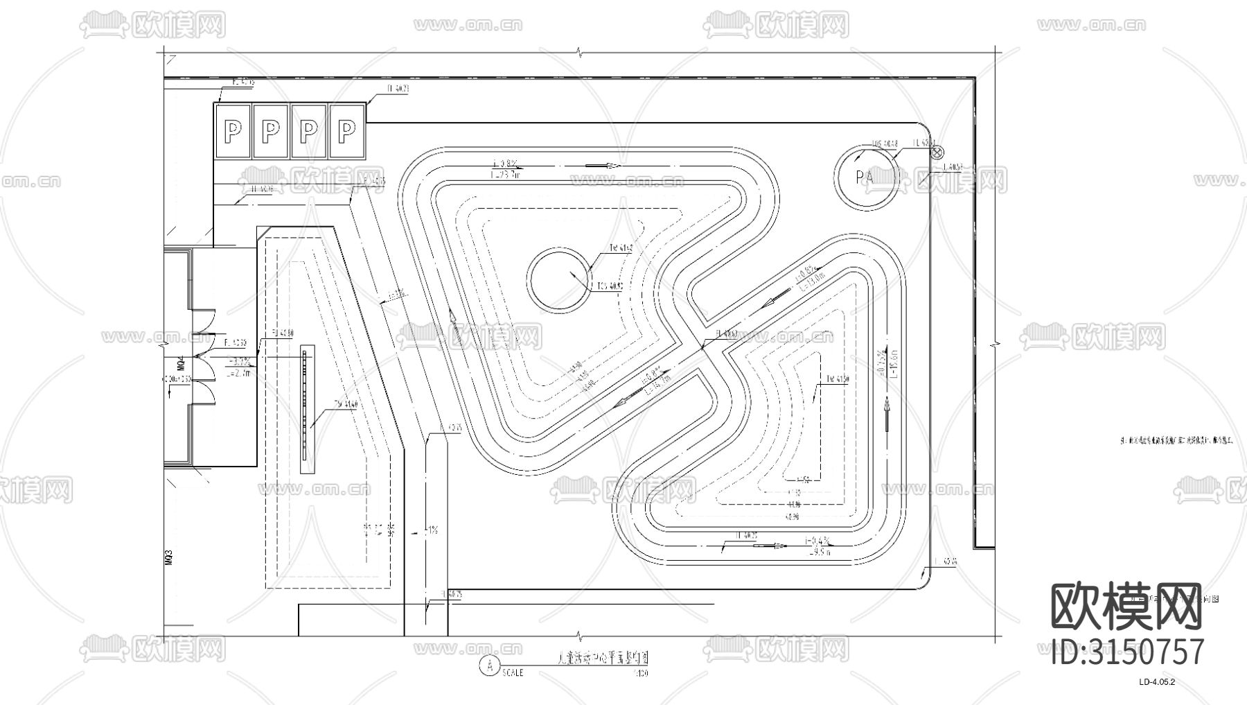 儿童活动场地 娱乐设施cad大样图下载（渲染图2）