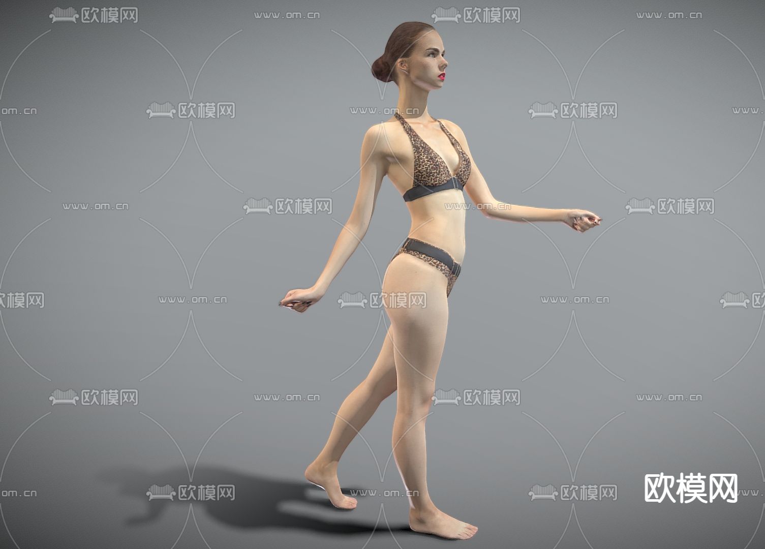 比基尼美女 沙滩美女3d模型下载（渲染图2）