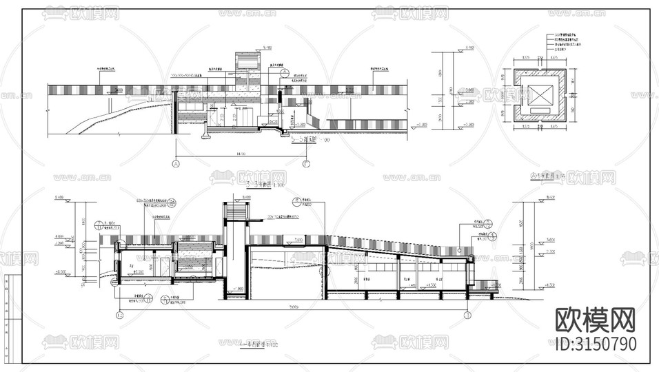 入口管理用房 工廠廠房cad施工圖下載(渲染圖7)