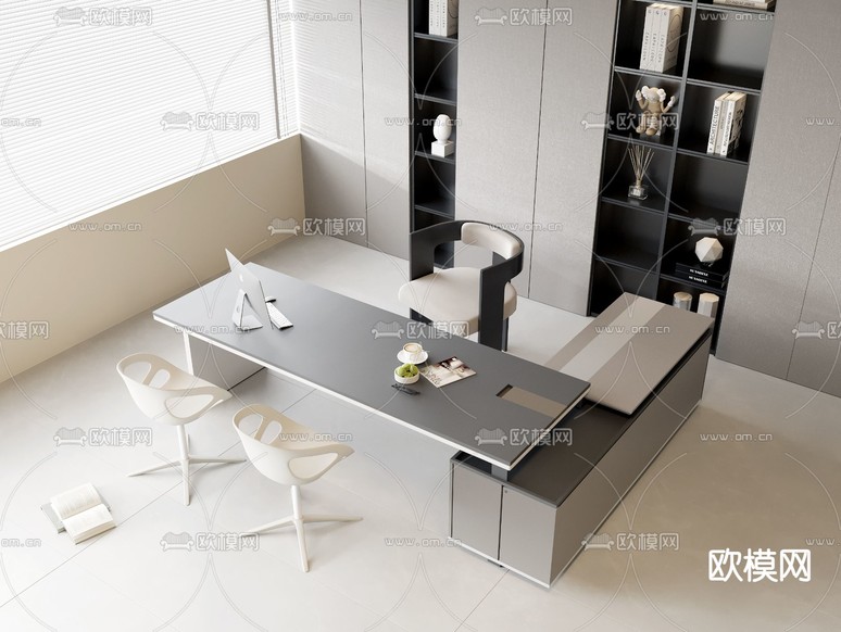 办公桌 班台桌 老板桌3d模型下载