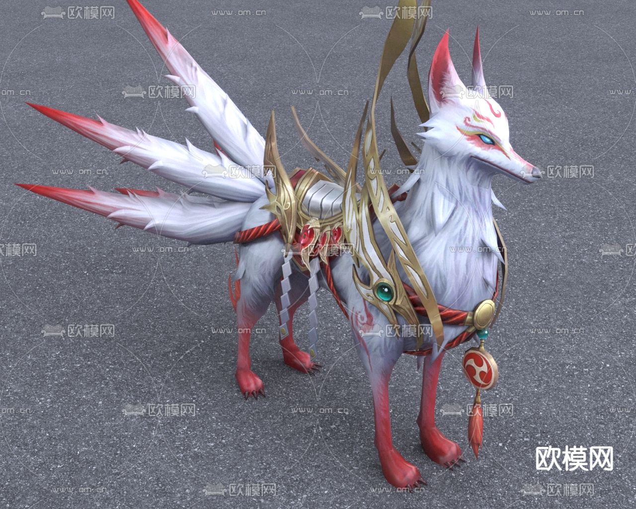 游戏角色 上古神兽九尾狐3d模型下载（渲染图2）