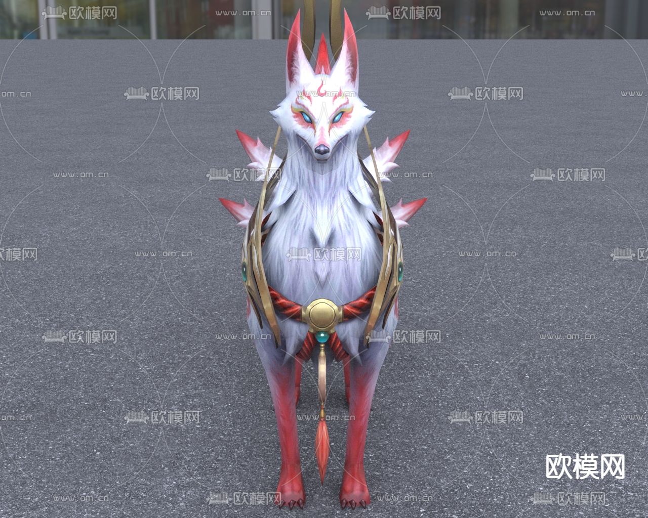 游戏角色 上古神兽九尾狐3d模型下载（渲染图4）